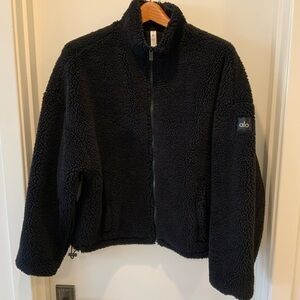 ALO Yoga Black Sherpa Bomber Jacket